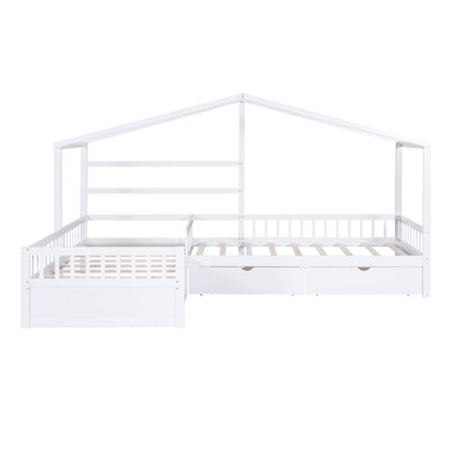 Twin House Bed White