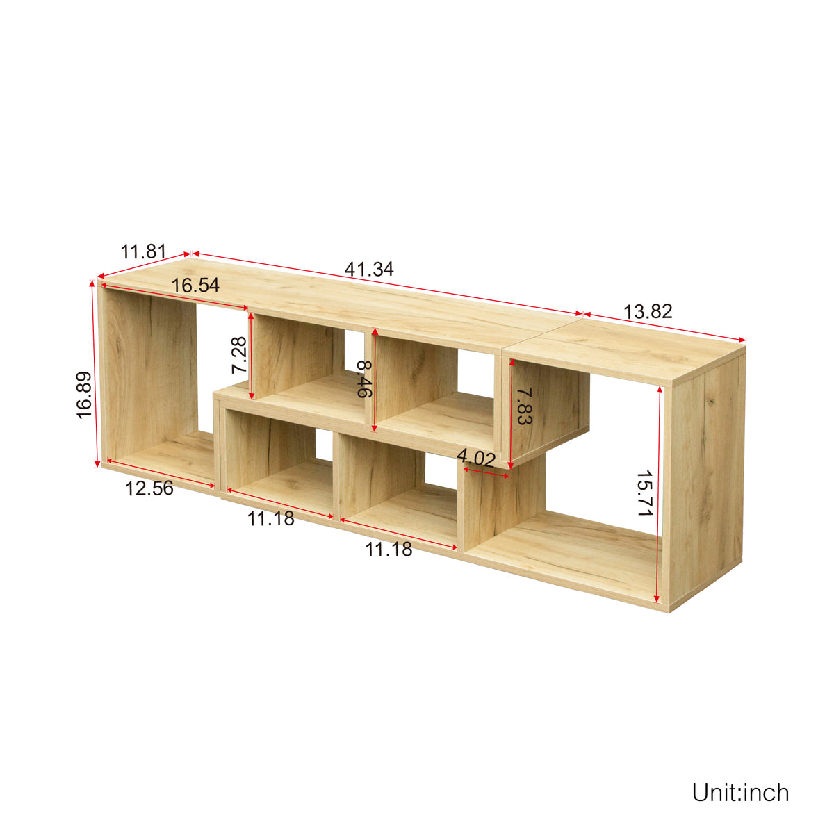 L-Shaped Oak Display Shelf – Modern Storage Unit
