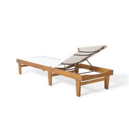 Summerland Outdoor Chaise Lounge – Beige Mesh