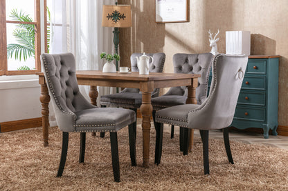 Nikki Tufted Linen Dining Chair Set (2 pcs) – Gray