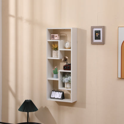 Freestanding Wooden Bookcase with 5 Cubes