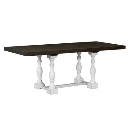 6-Piece Extendable Dining Set Distressed White