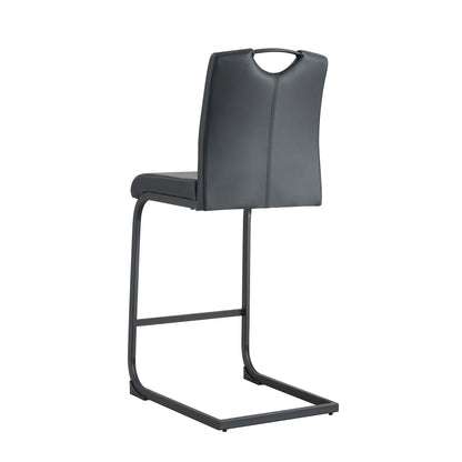 Black PU Counter Stool Set (2 pcs)