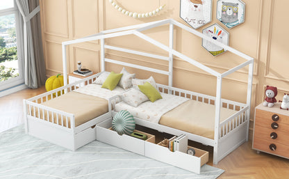 Twin House Bed White