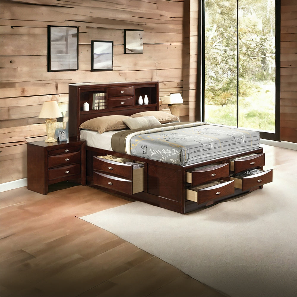Neend Multi Drawer Storage Platform Bed - Expresso