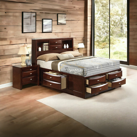 Neend Multi Drawer Storage Platform Bed - Expresso