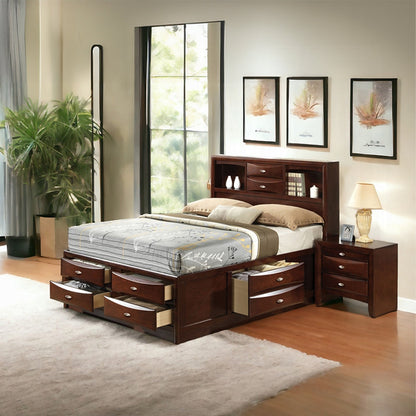 Neend Multi Drawer Storage Platform Bed - Expresso