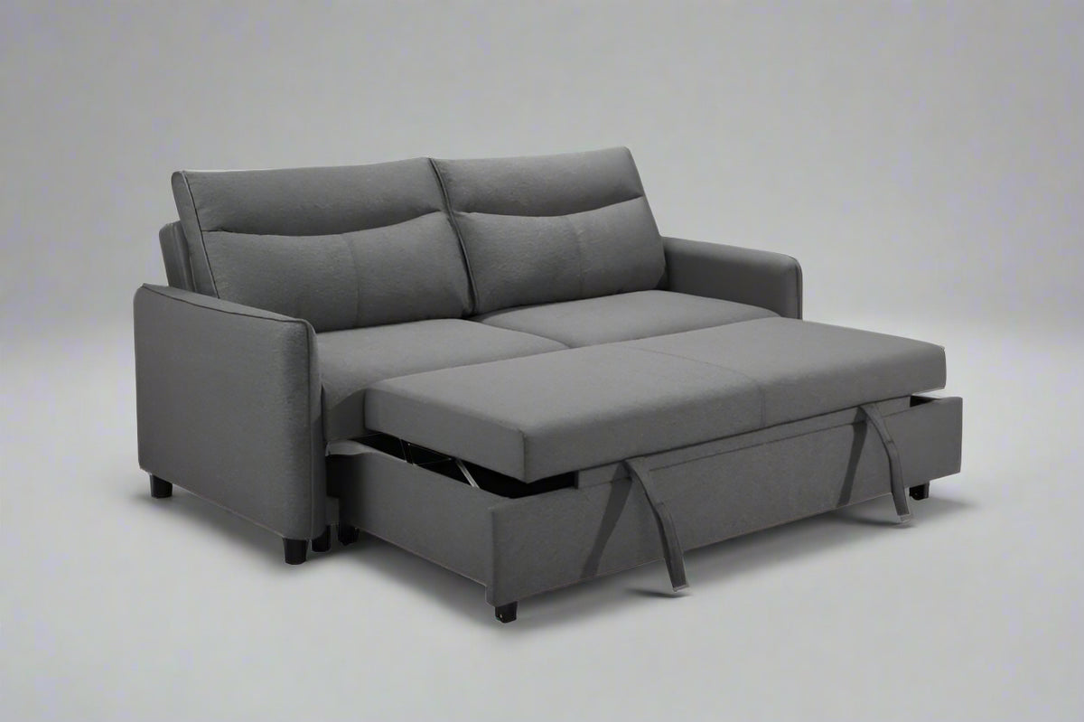 3-in-1 Sleeper Sofa Bed with Pullout Gray