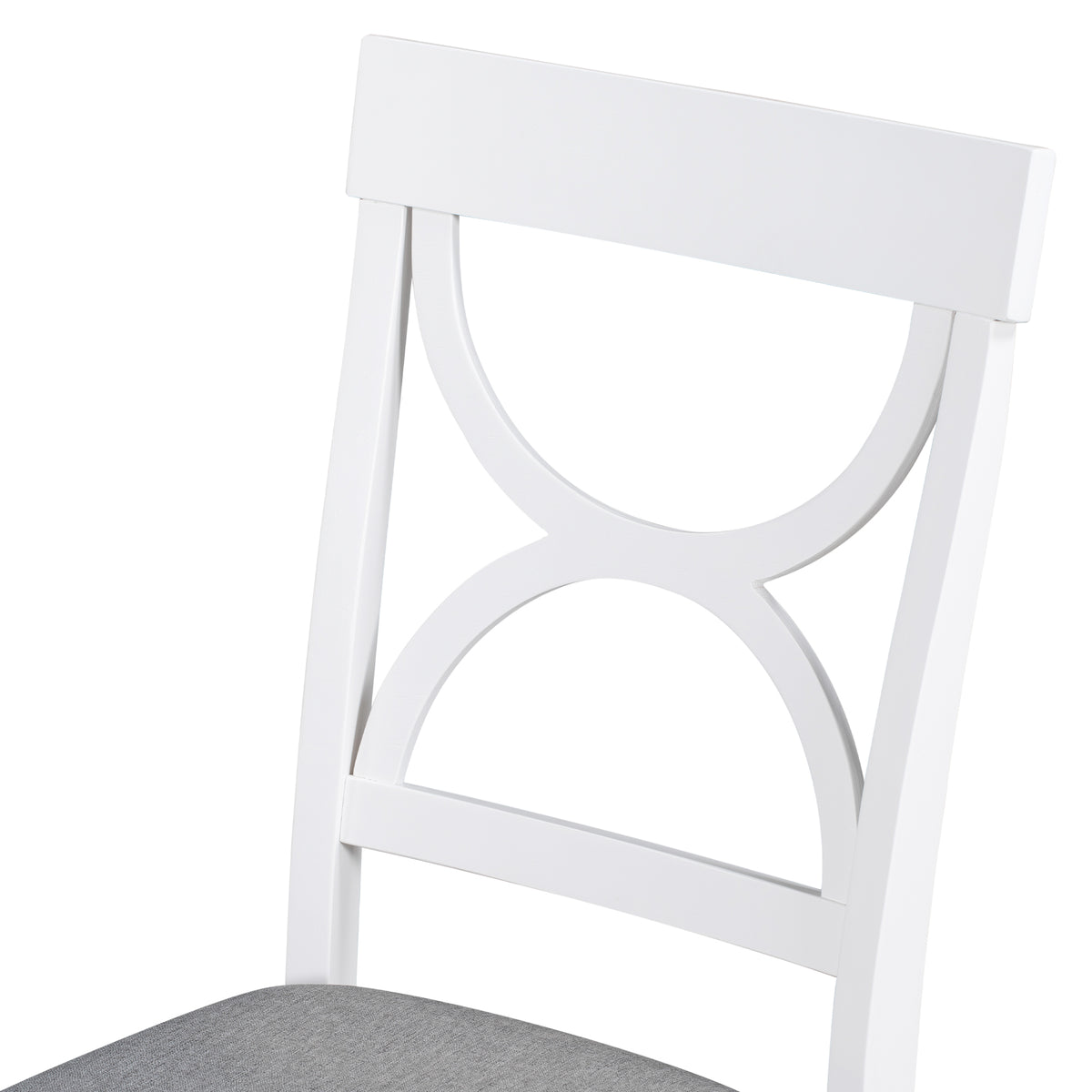 6-Piece Farmhouse Dining Set – Gray & White
