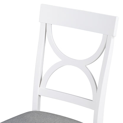 6-Piece Farmhouse Dining Set – Gray & White
