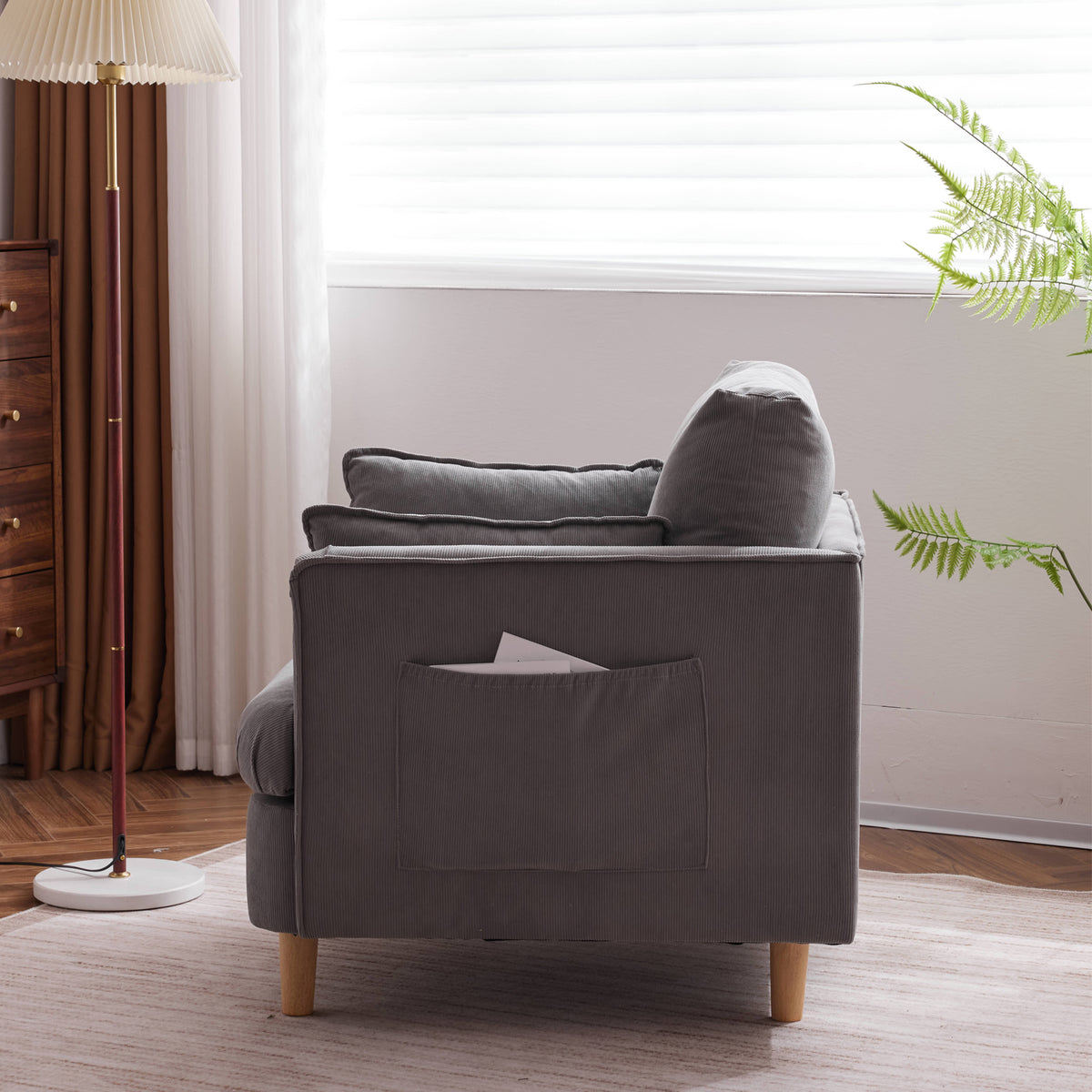 Modern Fabric Club Chair Gray