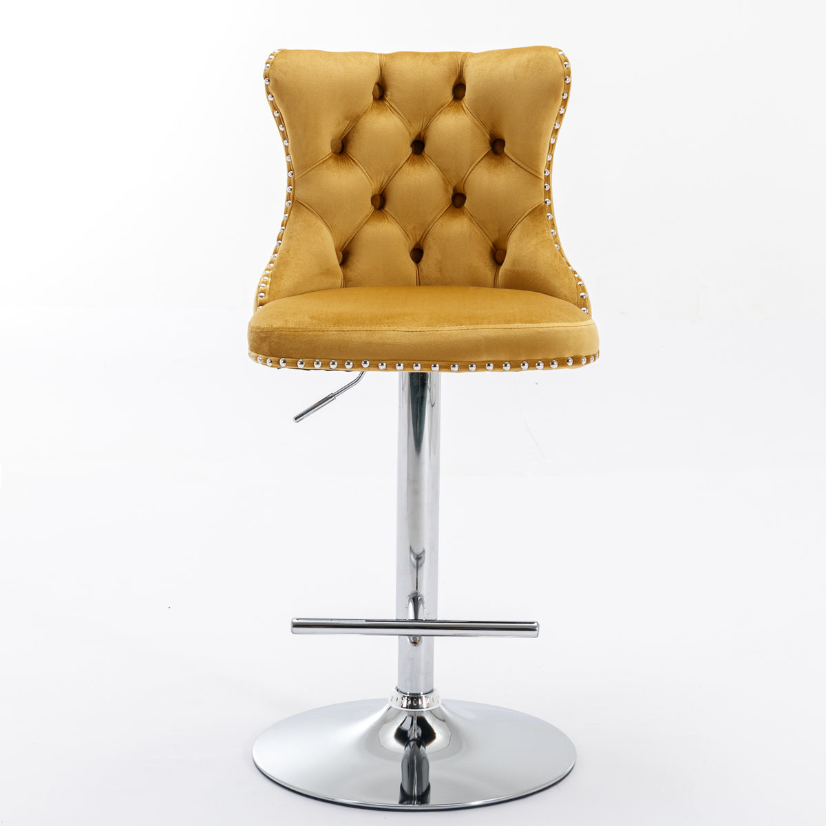Modern Bar Stools Set of 2 Gold Gray
