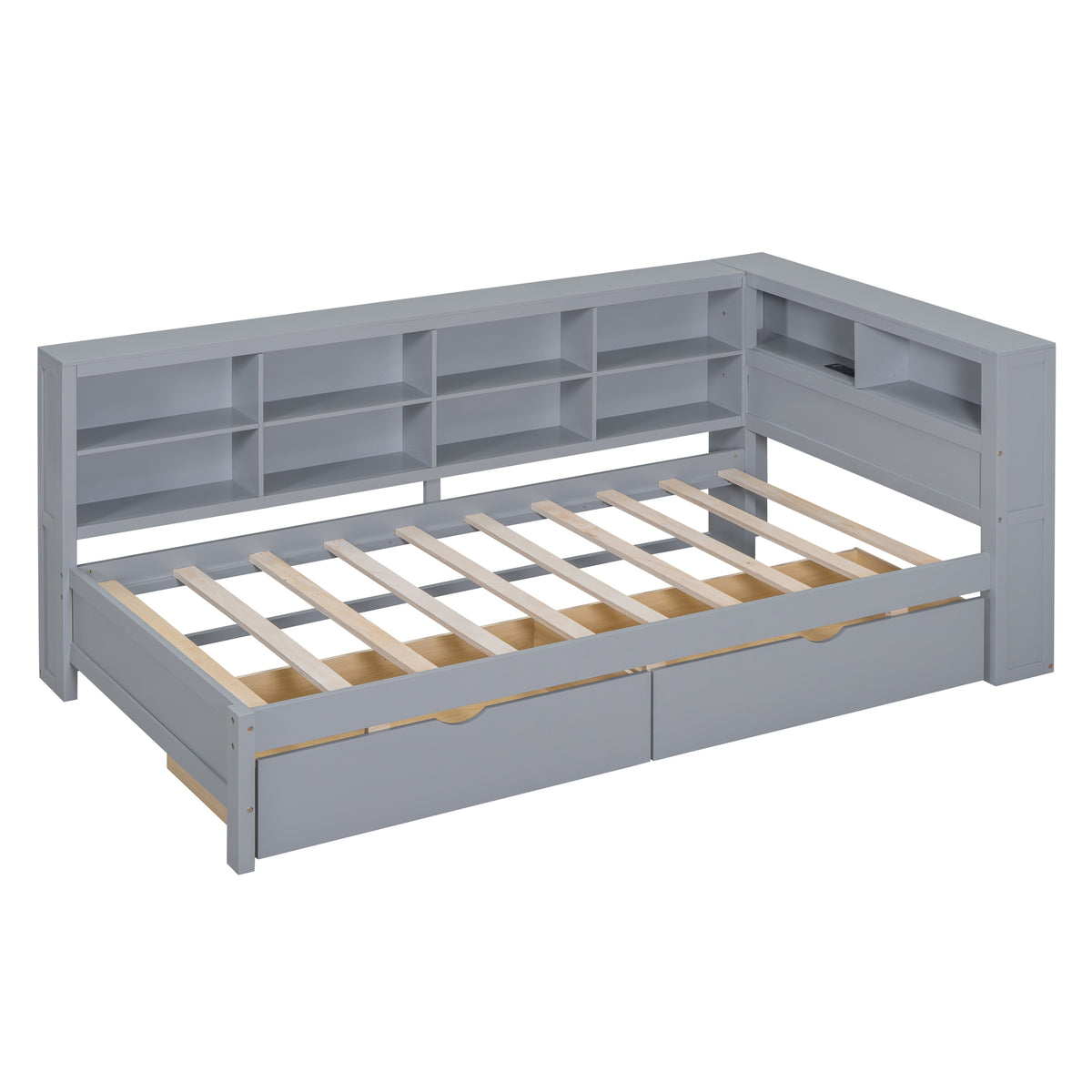 Wooden Twin Daybed Gray
