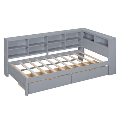 Wooden Twin Daybed Gray