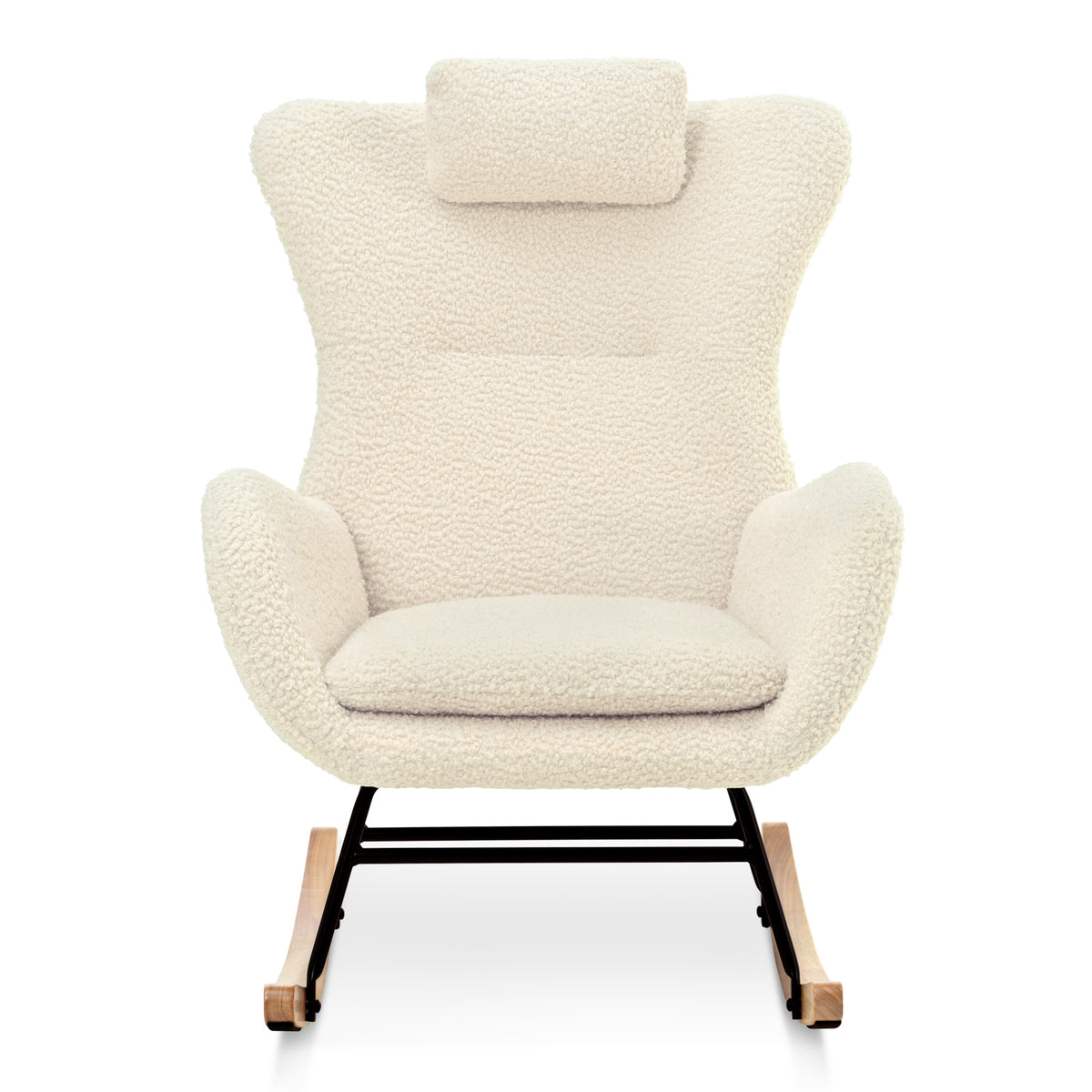 Modern Rocking Chair – Rubber Legs & Chenille Fabric