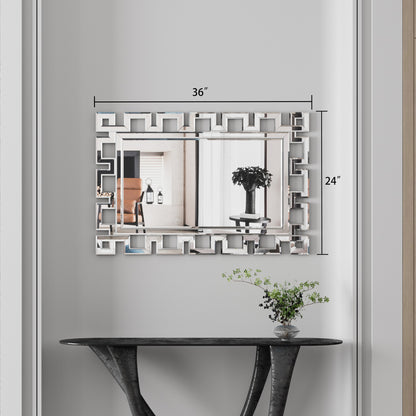 Large Rectangular Silver Wall Mirror