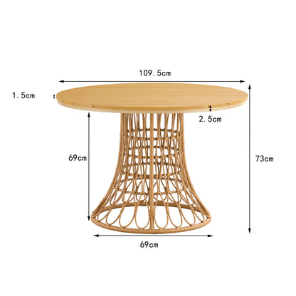 Outdoor Bamboo Dining Set (5 pcs)
