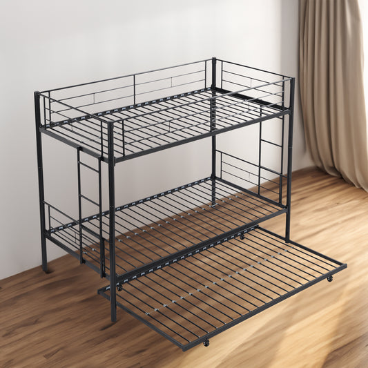 Metal Bunk Bed Twin Over Twin Black