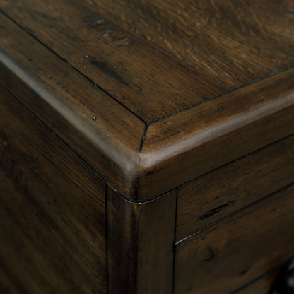 Solid Wood End Table – Espresso Finish with Drawers