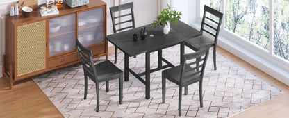 5-Piece Pendant Dining Set with Ladder Back Chairs