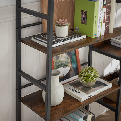 Rustic Triple Bookshelf Industrial Brown