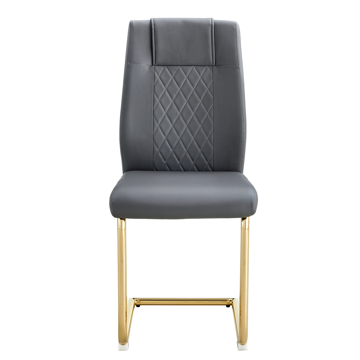 Faux Leather Dining Chairs Set of 4 Gray