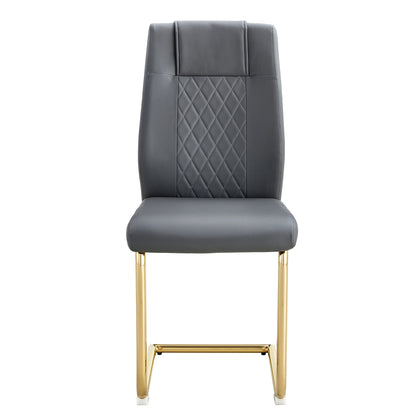 Faux Leather Dining Chairs Set of 4 Gray