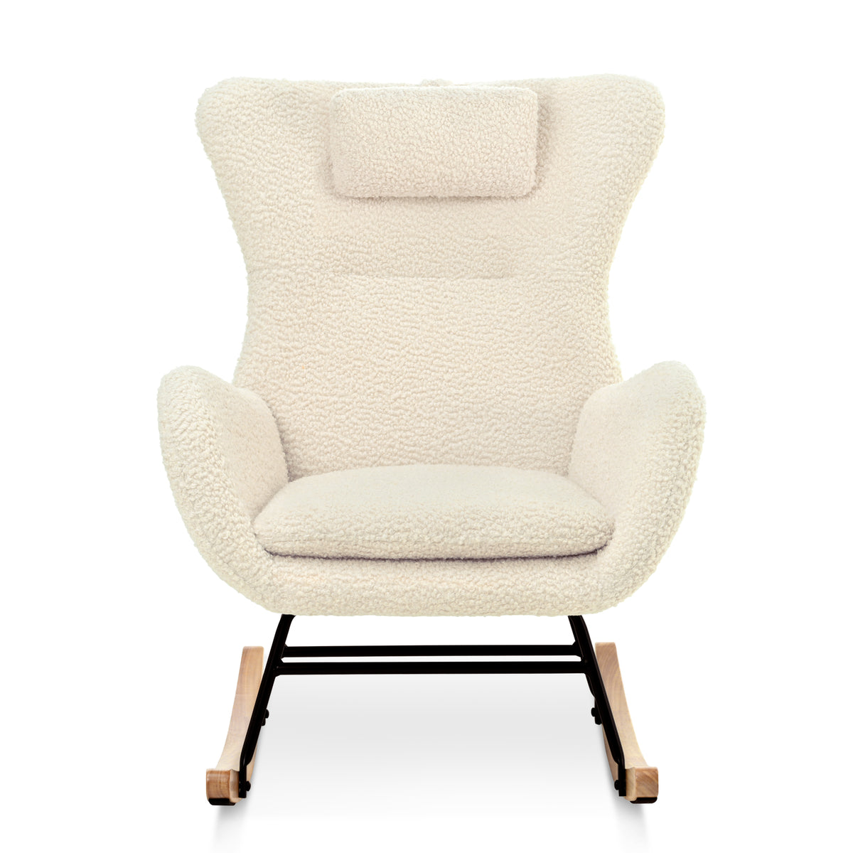Modern Rocking Chair – Rubber Legs & Chenille Fabric
