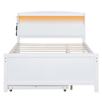 Full Storage Platform Bed White