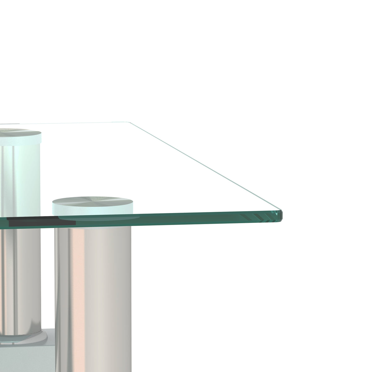 Set of 2 Glass Coffee Tables – Transparent White