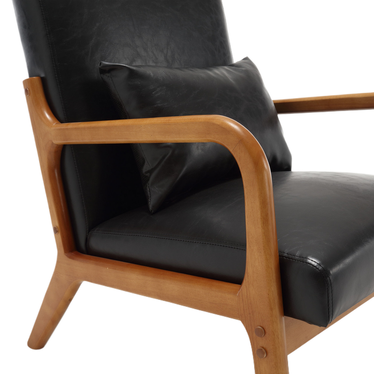Modern Accent Chair with Pillow Black