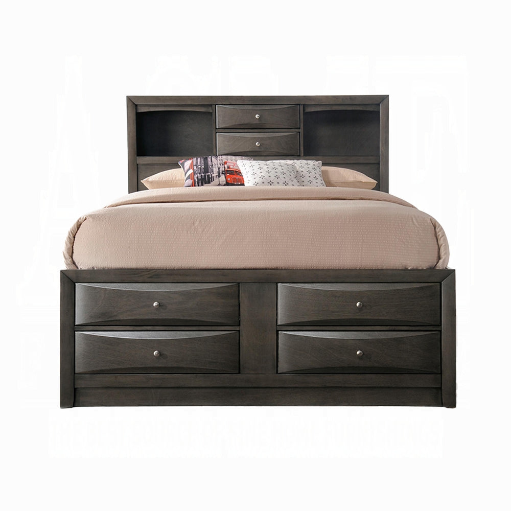 Neend Multi Drawer Storage Platform Bed - Grey Oak