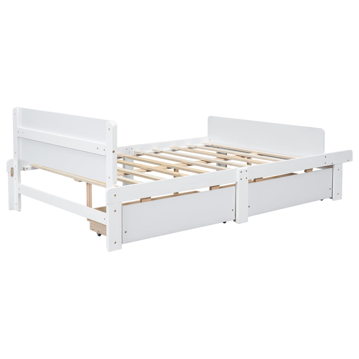Full Bed with Bench White