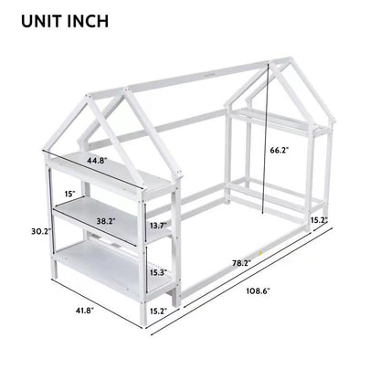 Twin House Bed White