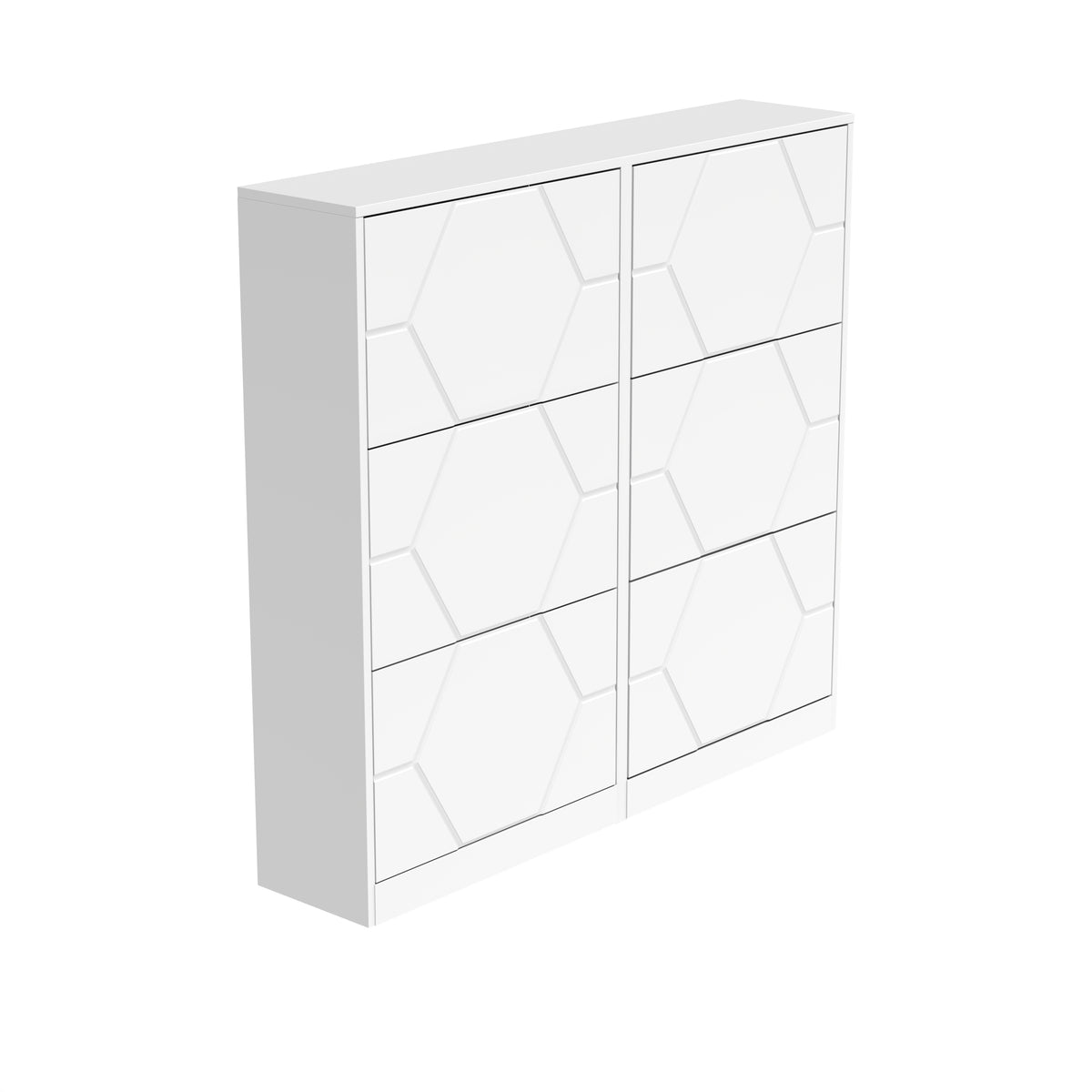 6-Tier Carved Panel Shoe Storage Cabinet for Entryway