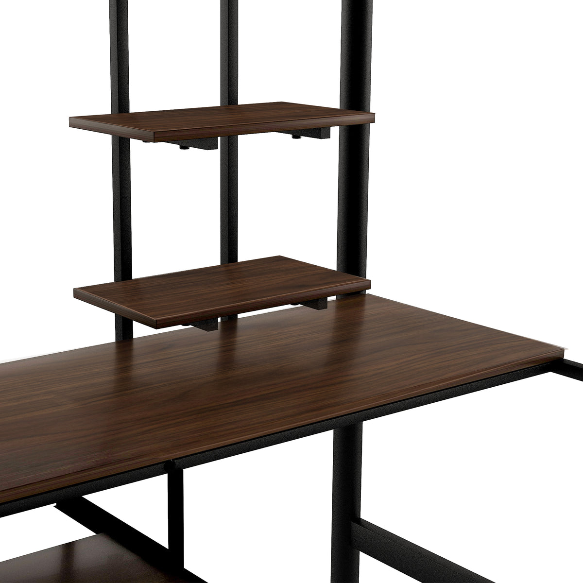 Loft Bed with Desk and Shelf Black