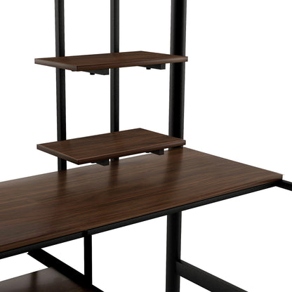 Loft Bed with Desk and Shelf Black