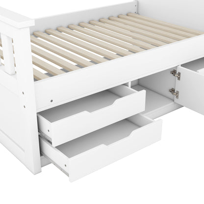 Twin Captain Platform Bed White