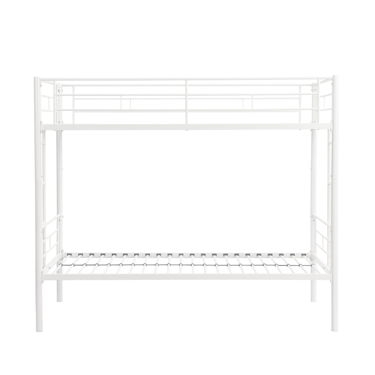 Twin Metal Bunk Bed with Safety Rail White