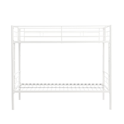 Twin Metal Bunk Bed with Safety Rail White