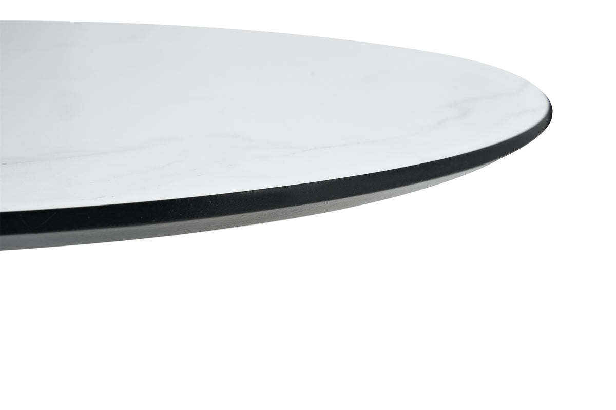 Tulip Round Marble Dining Table White