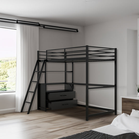 Twin Loft Bed Black