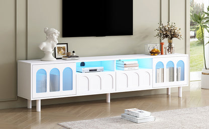 Cream Gloss LED TV Stand – 80”