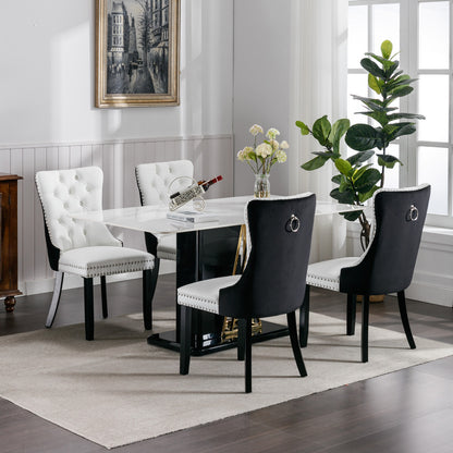 Modern PU Dining Chairs Set of 2 White