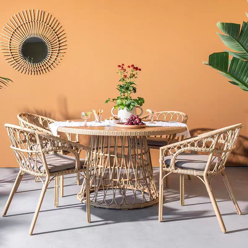 Outdoor Bamboo Dining Set (5 pcs)