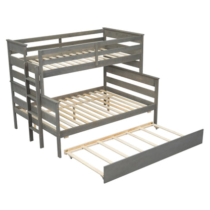 Twin Over Full Bunk Bed Gray