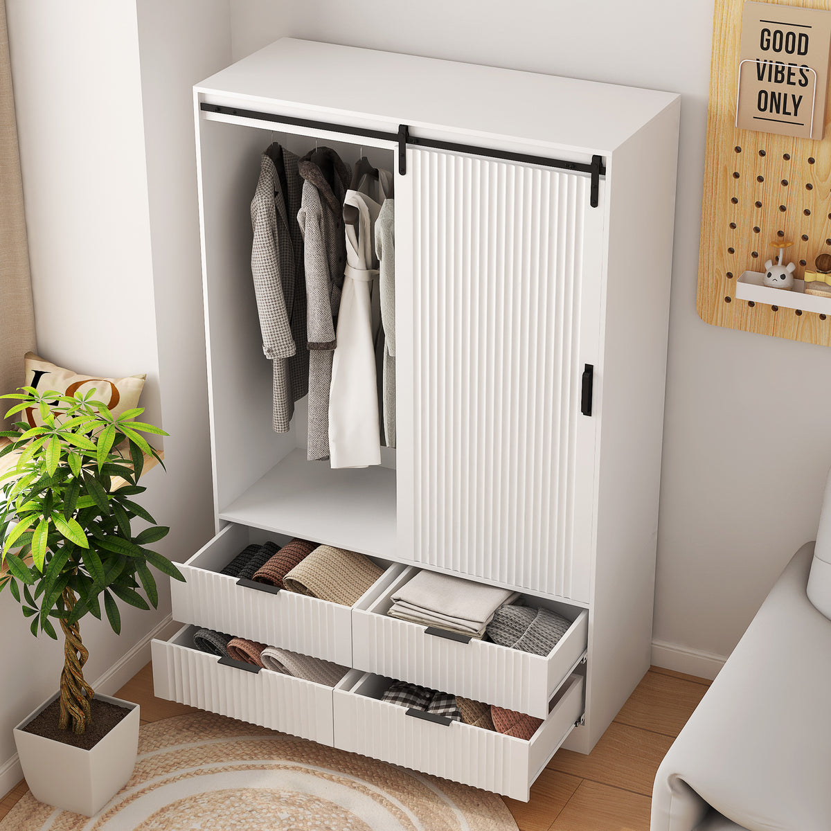 Tall Armoire Wardrobe White