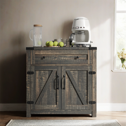 Farmhouse Accent Cabinet Black Pine
