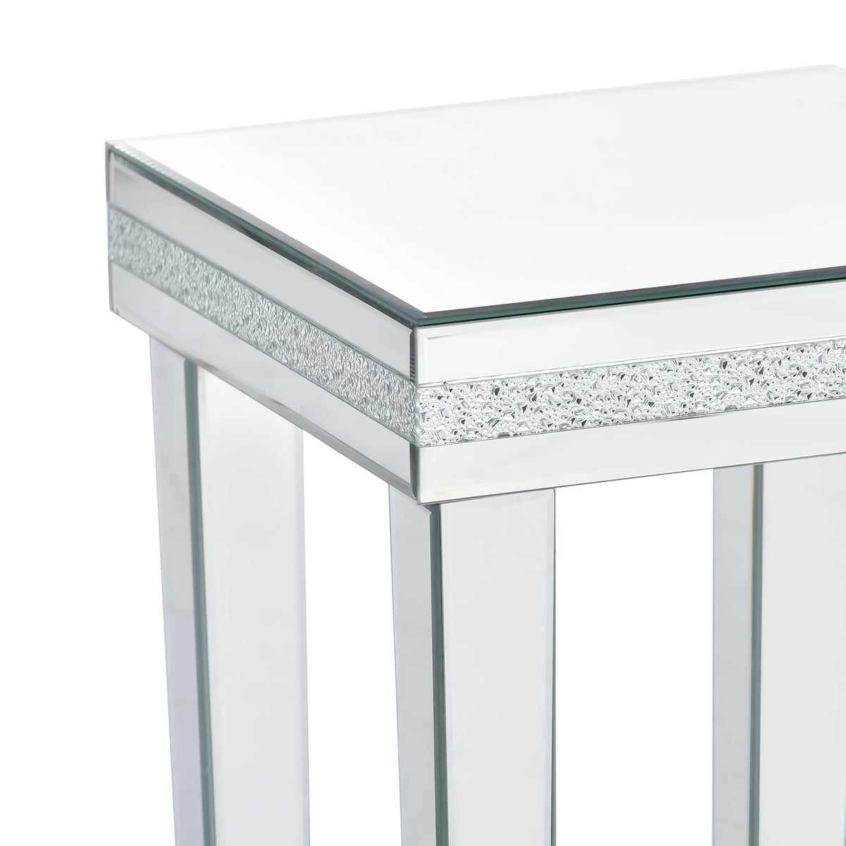 On-Trans Mirrored Side Table – Crystal Design
