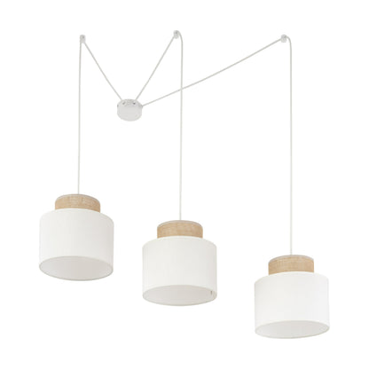 DUO White Jute Natural Suspension Light 3